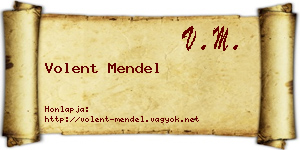 Volent Mendel névjegykártya